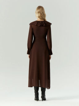 Шифоновое платье в цвете трюфеля - Emka фото 5