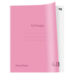 Цена за 2 шт. Тетрадь 48л. BG "NovaTone. Пыльная роза" клетка (Т5ск48_пл 57940) пластиковая обложка