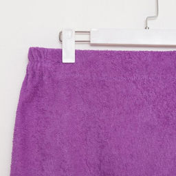 Килт женский для бани и сауны, цвет сиреневый вышивка Снеговик, размер 80х1502 см, махра 300г/м 100% хлопок - Гранд-стиль фото 2