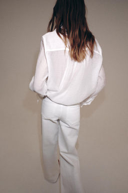 CAMISA PA?UELO ZW COLLECTION / Blanco - Zara фото 4