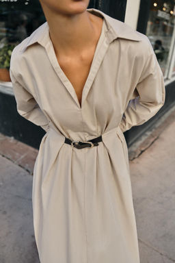 MIDI DRESS WITH BELT - Zara фото 7