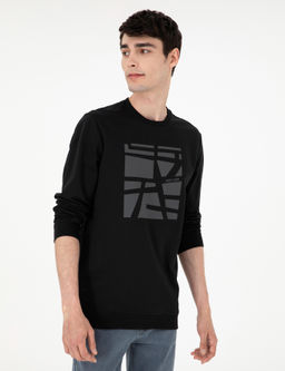 Siyah Regular Fit Sweatshirt - Pierre cardin фото 3