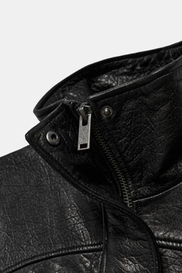 CAZADORA OVERSIZE PIEL 100% / Negro - Zara фото 9