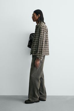 CAMISA RELAXED FIT CUADROS / Tostado - Zara фото 4