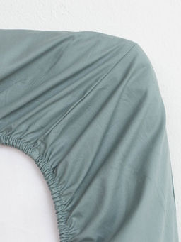 Простыня на резинке Этель 140х200х25 см, бирюзовый, 100% хлопок, перкаль  фото 9