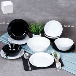 Столовый набор 13 предметов ЕВРО Черно-белый / NN13-BW/756075 (WHITE-BLACK) /уп 2/4/ - Галеонтрейд фото 22