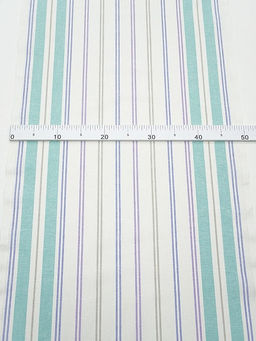 Холст полотенечный Полоска цв.мятный/синий/сиреневый, ш.0.5м, лен-30%, хл-70%, 140гр/м.кв - Купава фото 2