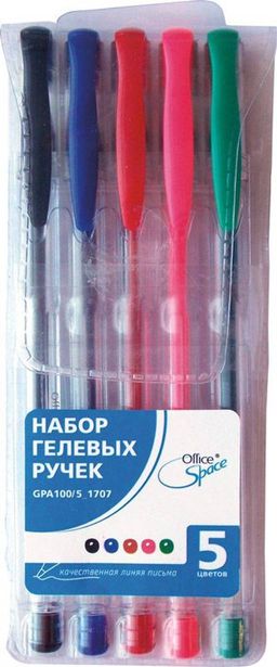 Набор ручек гелевых OfficeSpace 5цв. (GPA100/5_1707)