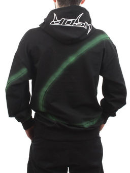 2652 BLACK/GREEN Толстовка мужская (75% хлопок, 20% полиэстер, 5% спандекс) - Фабричный китай фото 6