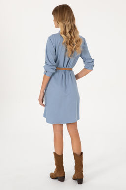 Kad_n A__k Mavi Dokuma Elbise - U.s. polo assn фото 4