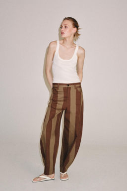 JEANS ZW COLLECTION TAPERED TIRO ALTO RAYAS / rayas - Zara фото 3