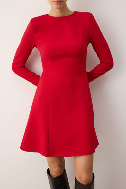 K?rm?z? Duz K?sa / Mini Dokuma Elbise TWOAW26EL00184