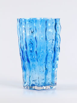 Ваза «Фонс», 24×14.5 см, стекло, синяя