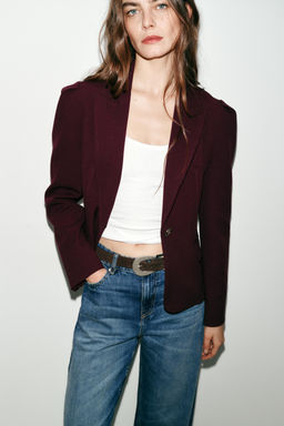 BLAZER ENTALLADA HOMBROS MARCADOS / Burgundy - Zara фото 4