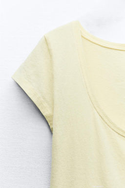 SLUB KNIT CROPPED T-SHIRT - Zara фото 8