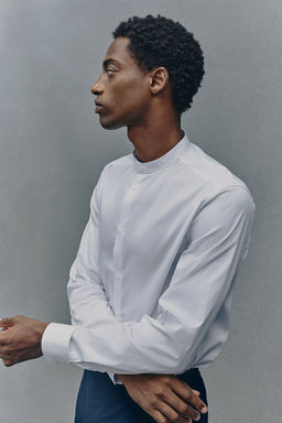 Camisa con cuello mao Slim Fit - H&m фото 4