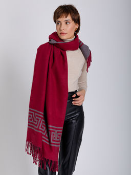 В составе шерсть и кашемир! теплый двусторонний палантин