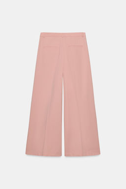 PANTAL?N WIDE LEG PLIEGUES ZW COLLECTION / Rosa pastel - Zara фото 8