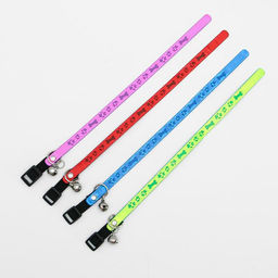 Ошейник со светоотражающим покрытием Косточки и лапки, с резинкой, бубенчиком 27 х 1 см, микс цвет - Пижон фото 5