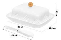 Масленка 16*12,2*8,3 см "Ромбики" + нож