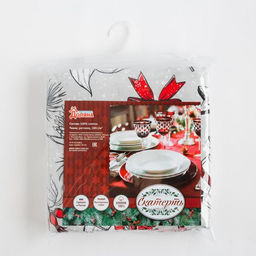 Скатерть новогодняя «Доляна» Новогоднее настроение 180×149± 3см, 100% хлопок, 164 г/м²