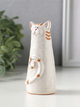 Сувенир керамика "Полосатый котик, хвост рогаликом" 4,7х4,7х10,1 см