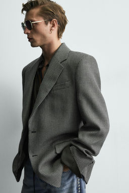 LIMITED EDITION 100% WOOL HOUNDSTOOTH BLAZER - Zara фото 6