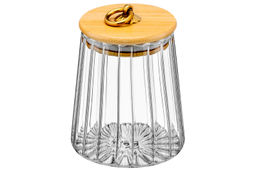 Банка стеклянная 650 мл 10*10*13 см с деревянной крышкой с силиконовым уплотнителем - Elan gallery фото 7