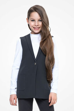 Серый школьный жилет для девочки Инфанта, модель 1107