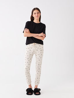 Beli Lastikli Desenli Kad?n Jogger Pijama Alt?