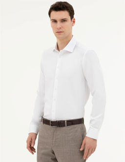 Beyaz Slim Fit Uzun Kollu G_mlek