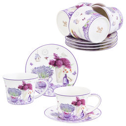 Чайный набор 12 пр. 250 мл 12,5*9,5*7 см "Лаванда" NEW BONE CHINA