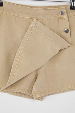 Trendyolmilla Bej Kruvaze Yuksek Bel Denim Sort Etek TWOSS25SR00206  фото 7