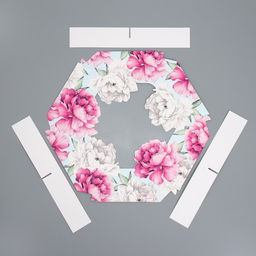 Цена за 5 шт. Коробка кондитерская, упаковка, «Пионы», 23 х 23х 4 см