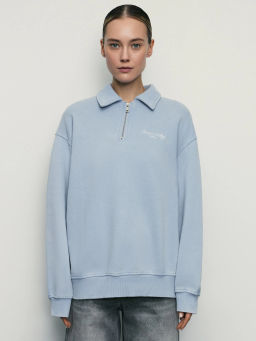 Свитшот с отложным воротником и вышивкой / Zarina  фото 3