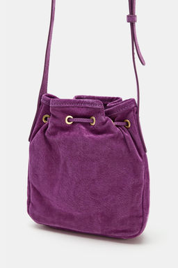 MINI BANDOLERA FRUNCIDA PIEL / Morado - Zara фото 4
