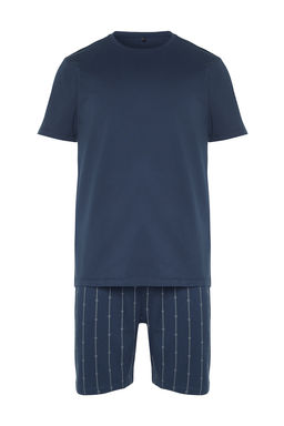 TRENDYOL MAN Lacivert Bask?l? Regular Fit Orme Sortlu Pijama Tak?m? TMNSS24PT00025 - Trendyolmilla фото 7