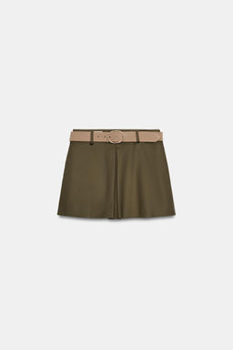 FALDA PANTAL?N CINTUR?N / Khaki - Zara фото 7