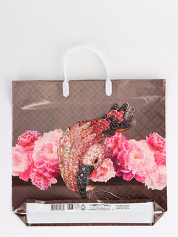 Цена за 5 шт. Пакет "Розовый фламинго, полиэтиленовый, пластиковая ручка 37х35 см 90 мкм 1095891