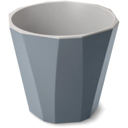 Цена за 2 шт. Кашпо для цветов пластиковое 3,6л d-21,1см "Палермо" со вставкой темно-серое С317ТСЕР