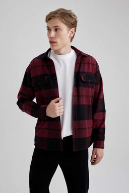 Рубашка Relax Fit в клетку с длинным рукавом Lumberjack - Defacto фото 3