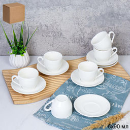 Кофейный набор 12 предметов 90 мл / GREY no GOLD -TC69-90 /уп 12/ костяной