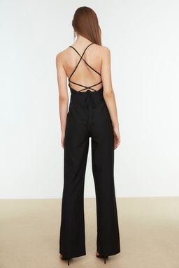 TRENDYOLMILLA Siyah S?rt Detayl? Dokuma Tulum TPRSS21TU0115  фото 5