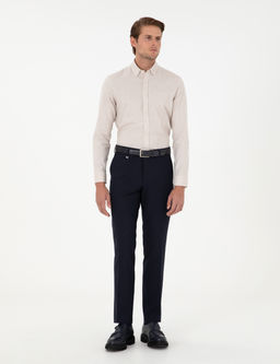 Bej Slim Fit Uzun Kollu G_mlek