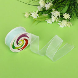 Цена за 5 шт. Лента для декорирования "Нежность" 2,5 см, 5 м, Зеленый (капрон)