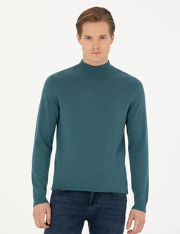 Базовый трикотажный свитер приталенного кроя Petrol Half Fisherman - Cacharel фото 3