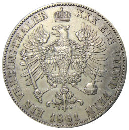 1 союзный талер 1861 года A Германские государства  Пруссия