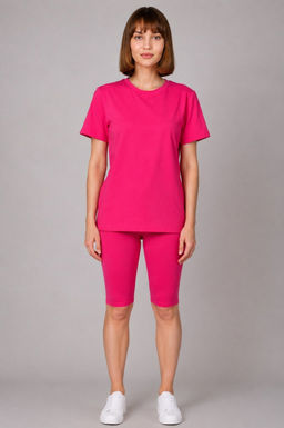 Арт. 2715/3 Костюм с велосипедками 42-50 Цвет:верх-фуксия, низ-фуксия