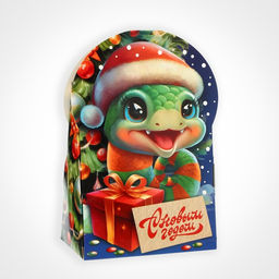 Цена за 5 шт. Подарочная новогодняя коробка Змеюша, упаковка, 12?6.5?18.8 см - UPAK LAND фото 2