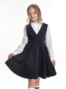 Сарафан Платье для девочки школьная форма синяя 22-7309 синий - Mini maxi фото 2